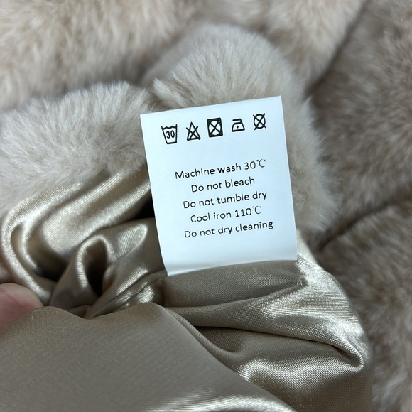 Allegra K Faux Fur Fluffy Coat Collar Warm Winter Outwear Cropped Jacket - Picture 8 of 9